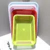 Cesta de plástico tamiz cuadrado de plástico cesta de almacenamiento rectangular cesta clasificadora cesta escurridora caja de entrega de supermercado cesta para lavar verduras de cocina