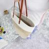 Bolsa de tecido de corda de algodão de grande capacidade 2024 Verão Nova bolsa de balde Bolsa de praia feminina Bolsa de ombro elegante nas axilas