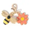 Venta Caliente Transfronteriza Pequeños Accesorios Frescos de Animales Pulsera con Cuentas Abeja Inglesa Margarita Llavero Colgante para Bolsa Mayoreo