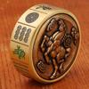 Artefacto de Mahjong de Latón Pieza de Mango Hu Inmediato Estilo Dong 10,000 Marca Hu Se Puede Rotar y Descomprimir Adornos Artesanales de Marca Hu
