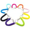 Retrátil plástico mola fivela corda chaveiro linha de cor chaveiro elástico anti-perda saco corda do telefone móvel