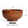 Ensaladera Natural China de Madera para Niños y Adultos Tazón de Arroz Tazón de Madera Maciza Grande y Pequeño Tazón para Sopa Tazón para Fideos Vajilla para el Hogar