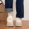 Retro Plus Terciopelo Versátil Hebilla de Piel Suela Gruesa Aumenta Altura Zapatos Birkenstock Mujer 2026 Invierno Nuevos Zapatos de Algodón Cómodos Botas de Nieve