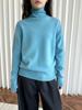 Lou Fu Invierno Nuevo Estilo Coreano Moda Multicolor Lana Quan Cuello Alto Camiseta Base Suave Cera Agradable a la Piel Adelgazante Top para Mujer