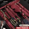 Ji Yu Tentação Conjunto SM de Bondage Vermelho com 12 Peças, Brinquedo Adulto Alternativo para Restrição e Intimidade na Hora de Dormir