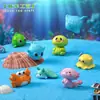 Paisagem em Miniatura Fofo Golfinho e Caranguejo Figuras de Animais Acessórios de Decoração DIY para Aquário Oceânico Pequenos Enfeites
