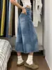 Jeans Vintage de Estilo Americano con Pliegues Cortos para Mujer, de Cintura Alta, Adelgazantes, Pierna Recta, Pierna Ancha, Pantalones de Largo Medio para Figuras Pequeñas