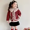 Elegante abrigo de piel con forro de forro polar para otoño e invierno para niñas, nueva ropa exterior engrosada 2026, ropa de invierno cálida