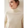 Suéter de Cachemira Grueso de Cuello Alto Holgado de Moda para Mujer en Color Sólido para Otoño e Invierno