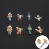 Moda Coreana Transfronteriza Micro-incrustada Colorida Hao Shi Serie Princesa Aleación de Titanio Arete de Uña para Mujer Diseño Nicho Perforación Joyería