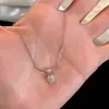 Colar de Prata Esterlina S925 com Zircônia Diamante Cubo de Açúcar Feminino Nicho Luxo Acessível Elegante Estiloso Versátil Novo Produto Acessórios