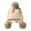 Gorro de Orejeras Cálido de Cashmere con Bola de Pelo Extraíble y Flor Retorcida, Estilo Casual Lei Feng, Nuevo para Otoño e Invierno, Grosor Extra, Regalo para Mujer