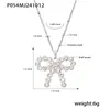 Collar para Clavícula Rueda de la Fortuna Lazo Conchas Shijia Perlas Circonita Acero de Titanio Chapado Eléctrico PVD Oro Real Joyería que No se Desvanece para Mujeres
