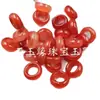 Anillo Hebilla de Jade Rojo de Agujero Grande para Pollo Cuentas de Jade Dispersas Anillo Colgante de Cuarzo Rojo y Jade Anillo para Correr Accesorios de Joyería Cuentas de Jade