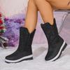 Botas de Neve Quentes Impermeáveis de Tamanho Grande para Mulheres Cruzamento de Fronteira Exportação Sola Grossa Antiderrapante Forradas com Lã Sapatos de Algodão Espessados Desejo