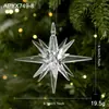 Novo Pingente Criativo de Natal Estrela Explosiva de Acrílico com Glitter Enfeite de Decoração de Árvore de Natal Suprimentos de Natal