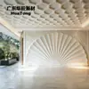 Hall de Recepção de Luxo Leve Painel de Gesso em Forma de Leque Folha Única Gigante Fibra de Vidro Reforçada Painel de Fundo de Gesso à Prova de Fogo