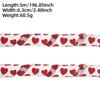Cinta con Estampado de Corazones para el Día de San Valentín Decoración de Guirnalda para Caja de Regalo Cinta DIY Cinta de Lino Imitación en Forma de Corazón Rojo Melocotón Cinta