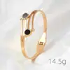 Pulseira de Aço Titânio Trevo de Quatro Folhas para Mulheres, Aço Inoxidável, Cor Dourada, Algarismos Romanos, Luxo Leve Europeu e Americano, Não Desbota, Atacado Fabricante Original