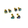 Moda, Coloridas e Diversas Unhas de Osso de Orelha Geométricas Naturais de Concha de Abalone em Aço Titânio, Luxo Acessível Elegante, Estilo Moderno e Popular