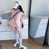 Traje de Verano para Niñas 2025 Nuevo Estilo Estilo Coreano Estilo para Niños Medianos y Grandes Algodón Chaleco Shorts Chaleco Conjunto de Tres Piezas