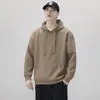 Sudadera Pesada para Hombre Otoño e Invierno Holgada con Capucha Polar Gruesa Pulóver Color Sólido Chaqueta Sudadera Cálida Ropa Superior