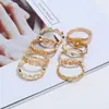 Joias Europeias e Americanas de Venda Quente Estilo Fashion Ins Anel de Metal Anel Simples de Múltiplas Articulações Joias de Mão Acessórios de Feriado
