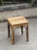 Taburete Cuadrado de Bambú Taburete Bajo Taburete de Exterior Taburete de Bambú Hecho a Mano Taburete para Cambiar Zapatos Banco Pequeño para el Hogar Taburete Individual de Ocio para el Hogar Taburete de Comedor