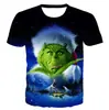 Moletom com Capuz para Cosplay com Estampa Digital 3D de Manga Curta, Mesmo Estilo do Grinch