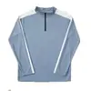 Vestuário fitness transfronteiriço: Camisetas esportivas de manga comprida para futebol, ciclismo e caminhada; t-shirts de secagem rápida; roupa masculina de corrida e treino com zíper até a metade