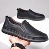 Sapatos masculinos verão tendão inferior sapatos de couro fresco casual respirável oco sapatos de couro masculino slip-on pai sapatos de uma peça entrega