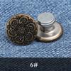 Botón de Jeans Hebilla en Forma de I Pantalones de Mujer Metal Redondo Hebilla de Cabeza Móvil Sin Costuras Sin Clavos Cintura Botón Fijo Accesorios