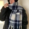 Cachecol Xadrez Atmosférico Estilo Coreano para Mulheres, Novo Modelo Outono e Inverno 2026, Toque de Luxo, Espessado, Quente, Xale Versátil