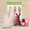 Peine Cuatro en Uno de Sándalo Natural para Raspar la Cabeza en Puntos de Acupuntura, Peine Portátil para Masaje del Cuero Cabelludo y Terapia de Meridianos, para Uso Doméstico de Mujeres