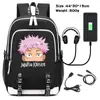 Mochila Estampada Perímetro de Batalla de Hechizos Mochila Recargable por USB Mochila Escolar para Estudiantes Bolsa para Exteriores para Computadora Bolsa de Viaje