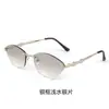 Nuevas Gafas de Sol Poligonales Sin Marco Transfronterizas para Hombres, Gafas de Estilo Europeo y Americano, Gafas de Sol con Sombrilla Anti-UV para Conducir para Mujeres