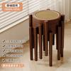 Banco nórdico de madeira rattan, banco quadrado empilhável para uso doméstico, banco de jantar de espera para restaurante, mesa de jantar simples, cadeira alta