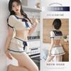 Falda Mini Dulce y Picante Estilo Academia Náutica Reveladora de Glúteos Uniforme de Dos Piezas Lencería Sexy Deseo Puro Atuendo de Marinero