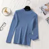 Suéter de Punto para Mujer con Cuello Medio Alto Otoño e Invierno Nuevo Estilo Versión Coreana Prenda Base Adelgazante Manga Larga Suéter Corto Interior