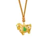 Colar de Cavalo de Ouro de Areia Vietnamita Mais Vendido, Pingente de Cavalo do Zodíaco em Cobre Dourado Antigo com Zircônia, Fornecedor de Joias de Cavalo Tang Chinês