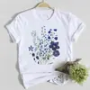 Camiseta de Manga Corta con Estampado de Flores Nuevo 2025 para Mujer, Top Casual de Manga Corta