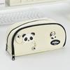 Estojo de lápis estilo coreano para meninos, panda, tendência da moda, padrão panda, grande capacidade, bolsa de armazenamento de camada dupla, essencial para escritório e estudo