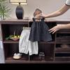2025 Nuevo Verano Estilo Coreano para Niñas Camisola Floral Coreana, Tops de Moda Casuales y Versátiles y Pantalones de Algodón