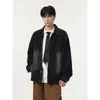 Otoño 2025 Nueva Chaqueta Casual Versátil para Hombre con Solapa Streetwear Estilo de Trabajo en Mezclilla Lavada Desgastada