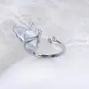 Conjunto de acessórios de borboleta com esmalte translúcido e pérola, banhado a cobre com ouro real, conjunto de três peças de nicho de alta qualidade