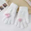 Guantes de Primera Nieve Estrella Otoño e Invierno Lindo Felpa Estudiante Dedo Imitación Terciopelo de Visón Cálido Padre-Hijo Ciclismo Guantes de Punto