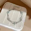 Pulsera de Doble Capa con Flor de Trébol de la Suerte de Zirconia, Lujo Ligero, Gama Alta, Elegante, Diseño Simple y de Moda, Joyería para Mujer