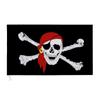 Bandeiras de mão de esqueleto 14*21cm Bandeira pirata Lenço vermelho Bandeiras de esqueleto Bandeiras de mão de Halloween Bandeiras de poliéster