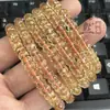 Pulsera de Cuentas Facetadas Planas de Citrino Brasileño Natural para DIY Joyería Original Pulsera de Cuentas Planas Facetadas Pulsera para Regalar