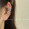 Clip de Oreja de Estrella de Cinco Puntas Exquisito Incrustado de Diamantes Estilo Nuevo Japonés y Coreano Pendientes de Moda Clip de Oreja de Estrella Simple Versátil para Mujer